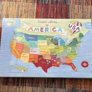 United States Map Hand Painted